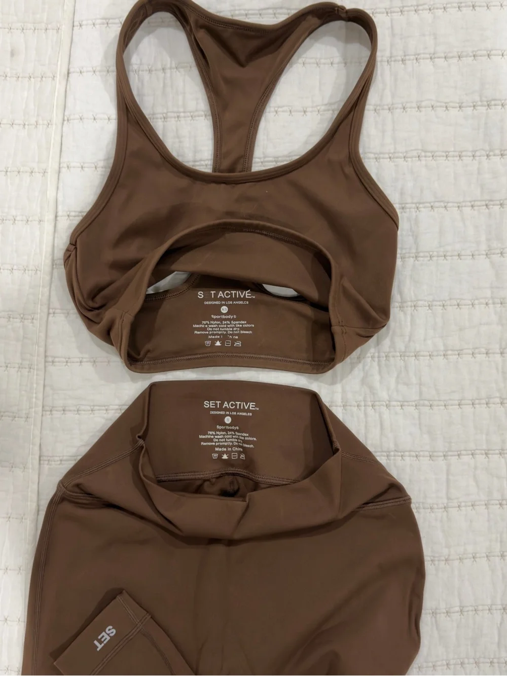 SET Active Brown Athletic Shorts & Crop Sports Set - Picture 4 of 6